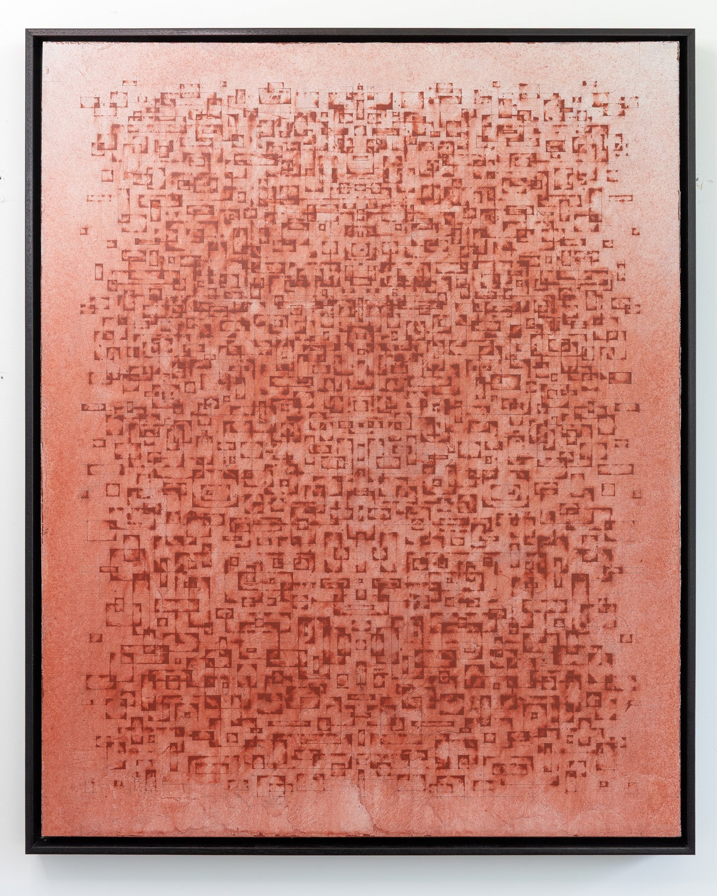 Razed in Red - Acrylic on Panel - 24 x 30 x 1.5 inches / 25 x 31 x 2 inches framed