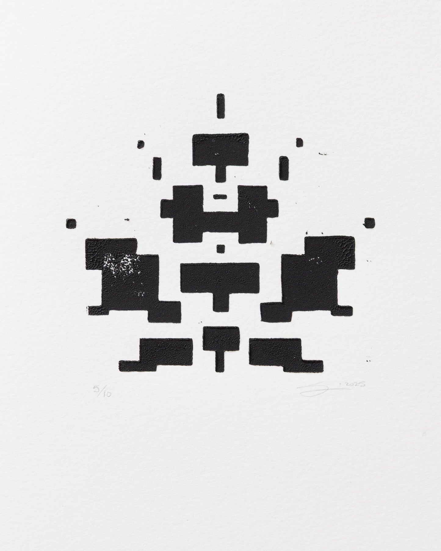 Fallen - Linoprint - 5 of 10 - 9 x 12 inches