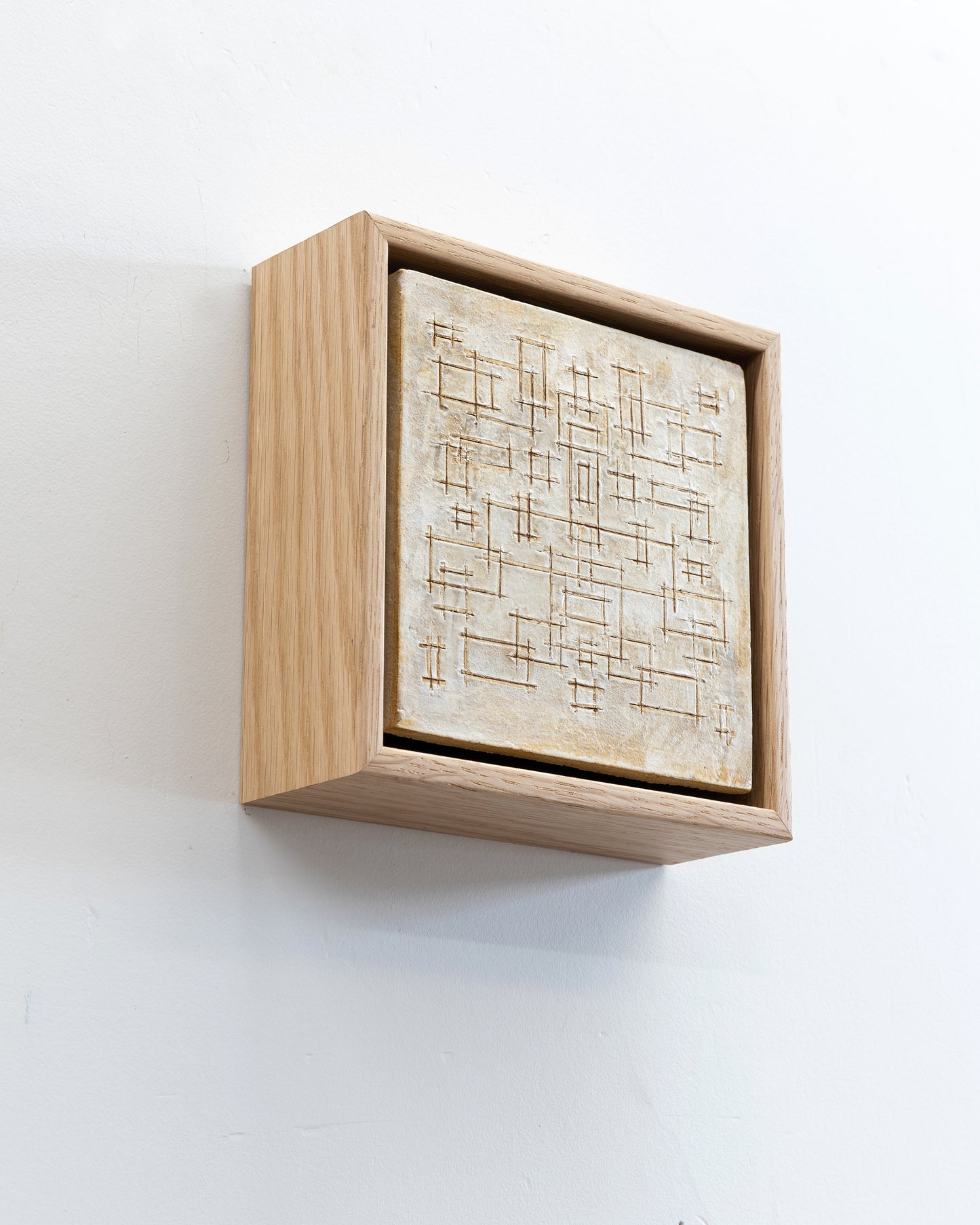 Survival 03 - Ceramic panel - 6 x 6 x 2 inches framed