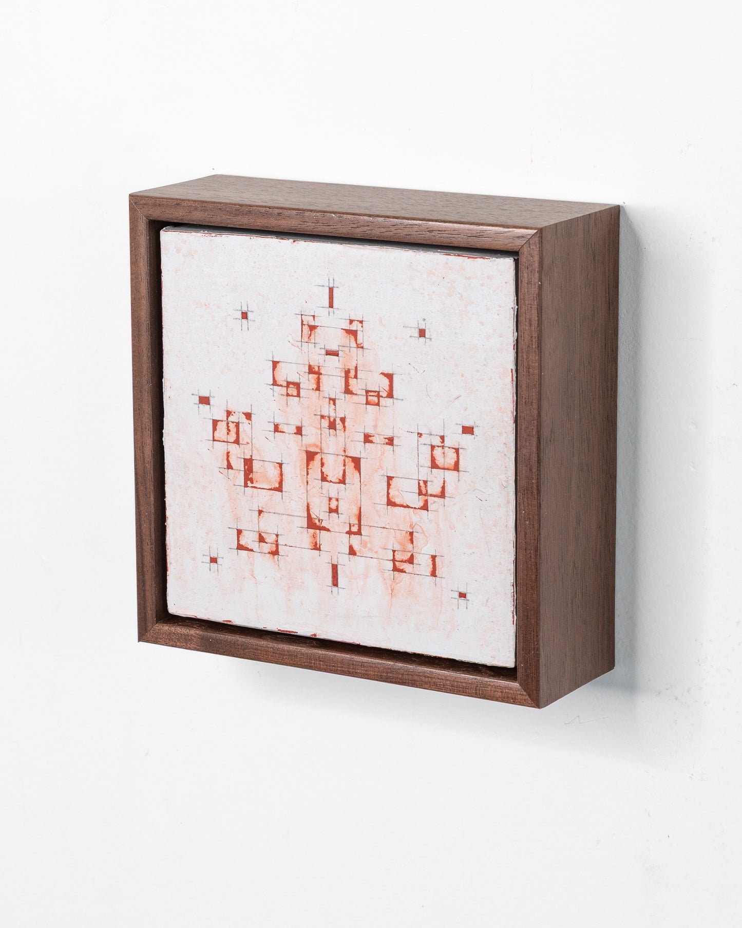 Fallen 08 - Acrylic on Panel - 5 x 5 x 1.5 inches / 6 x 6 x 2 inches framed