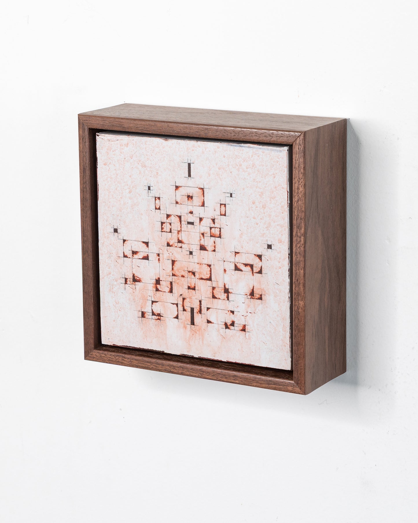 Fallen 10 - Acrylic on Panel - 5 x 5 x 1.5 inches / 6 x 6 x 2 inches framed