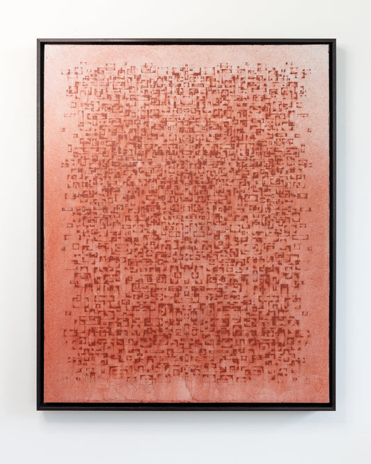 Razed in Red - Acrylic on Panel - 24 x 30 x 1.5 inches / 25 x 31 x 2 inches framed
