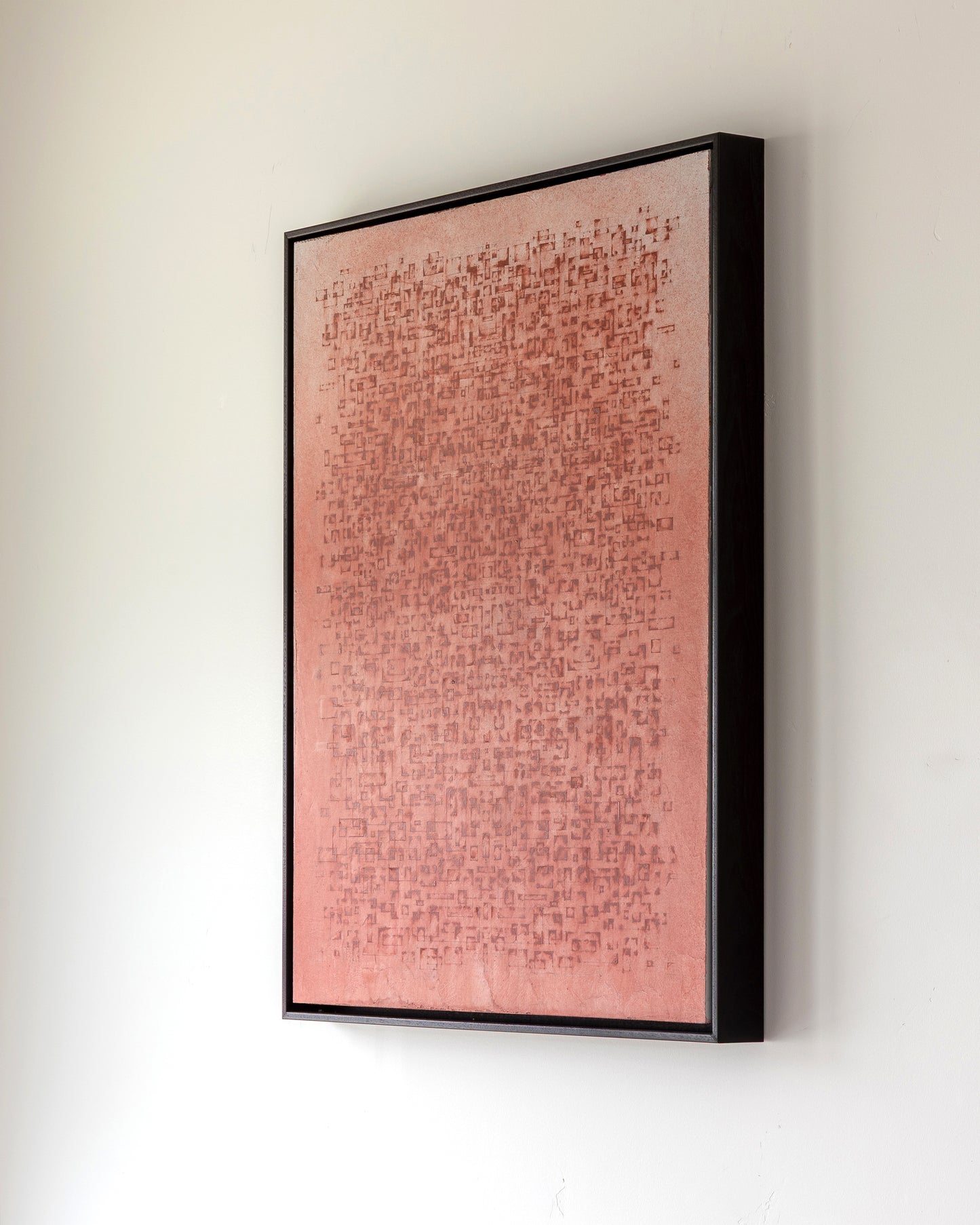 Razed in Red - Acrylic on Panel - 24 x 30 x 1.5 inches / 25 x 31 x 2 inches framed