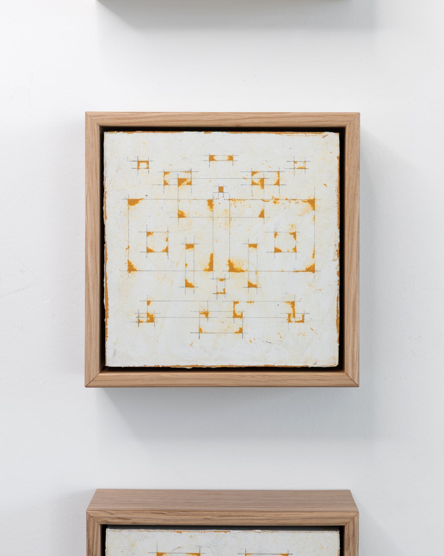 Moments 13, 14, 15 - Acrylic on Panel - 6 x 6 x 2 inches each - framed triptych