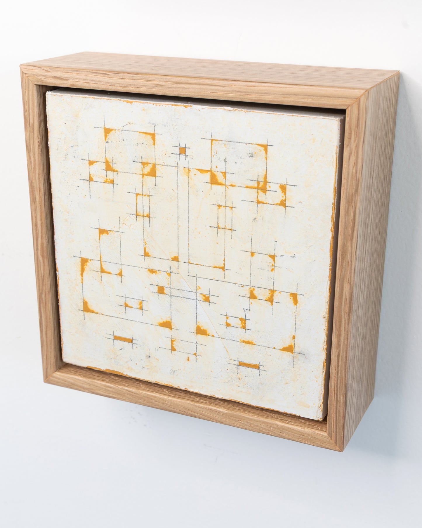 Moments 13, 14, 15 - Acrylic on Panel - 6 x 6 x 2 inches each - framed triptych