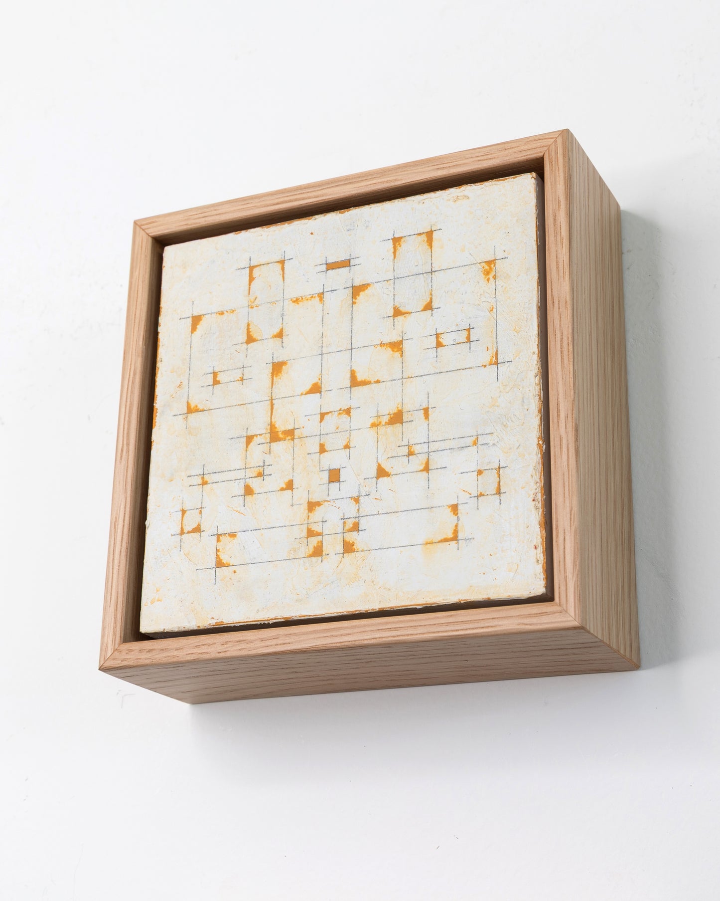 Moments 13, 14, 15 - Acrylic on Panel - 6 x 6 x 2 inches each - framed triptych