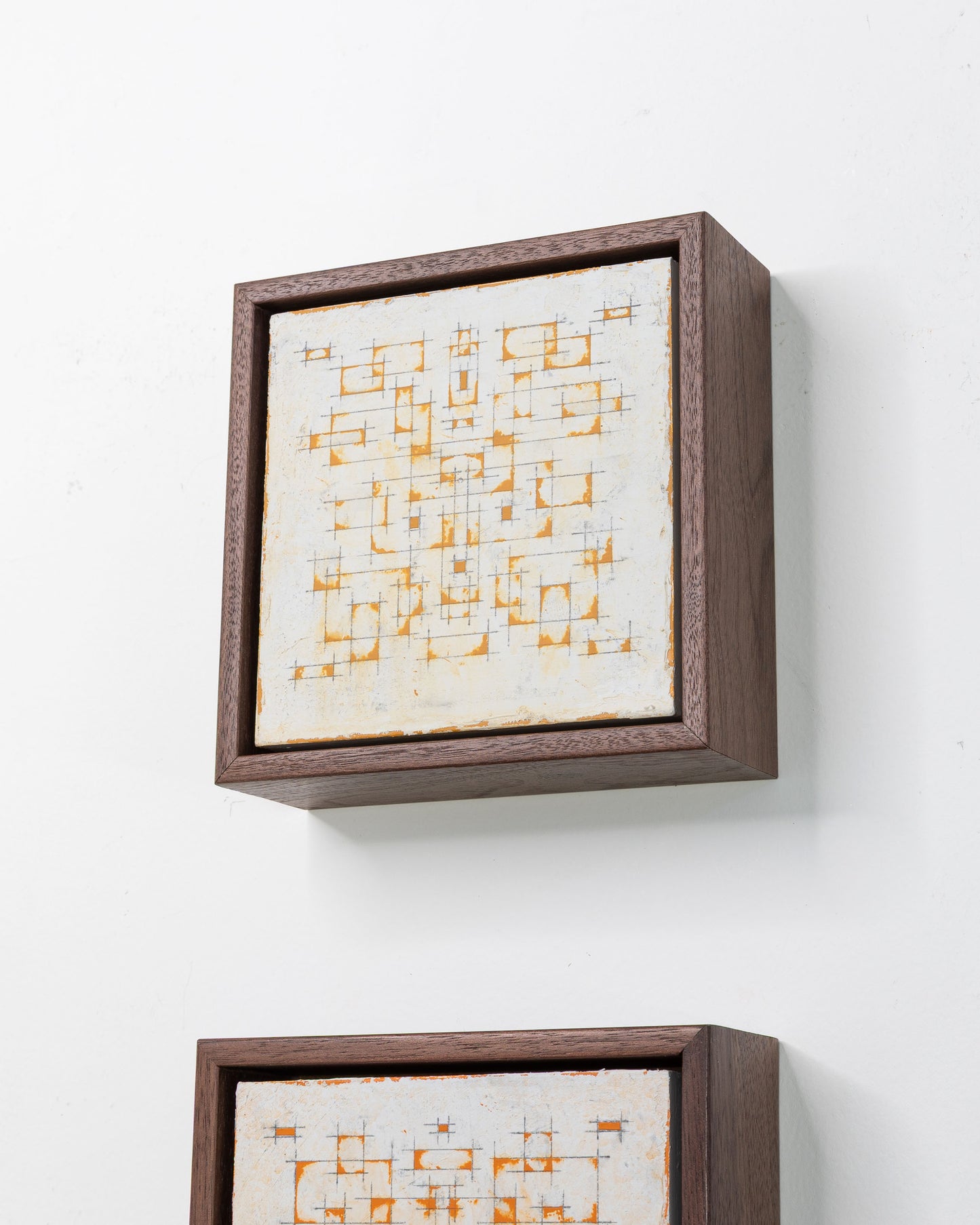 Moments 16, 17, 18 - Acrylic on Panel - 6 x 6 x 2 inches each - framed triptych