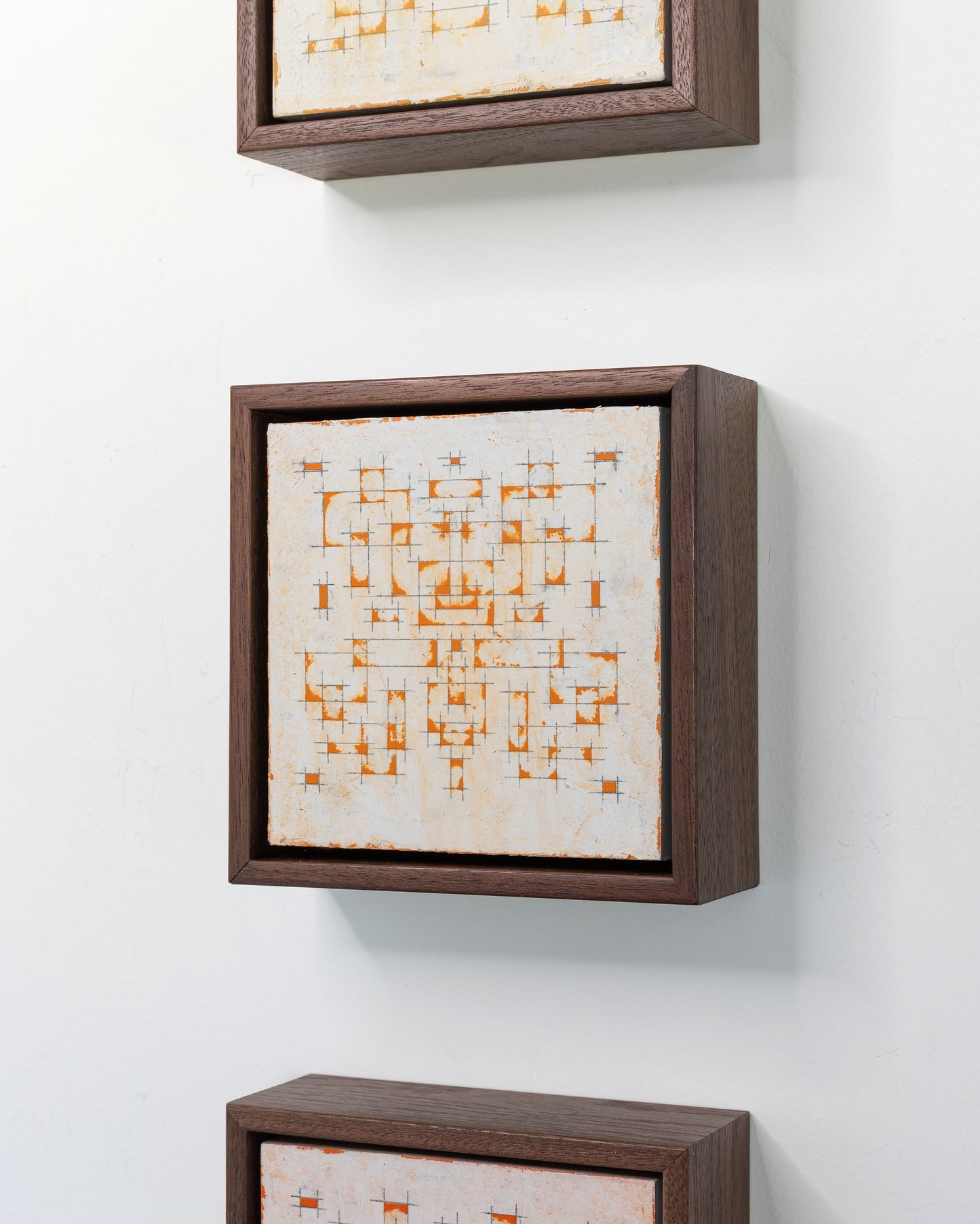 Moments 16, 17, 18 - Acrylic on Panel - 6 x 6 x 2 inches each - framed triptych