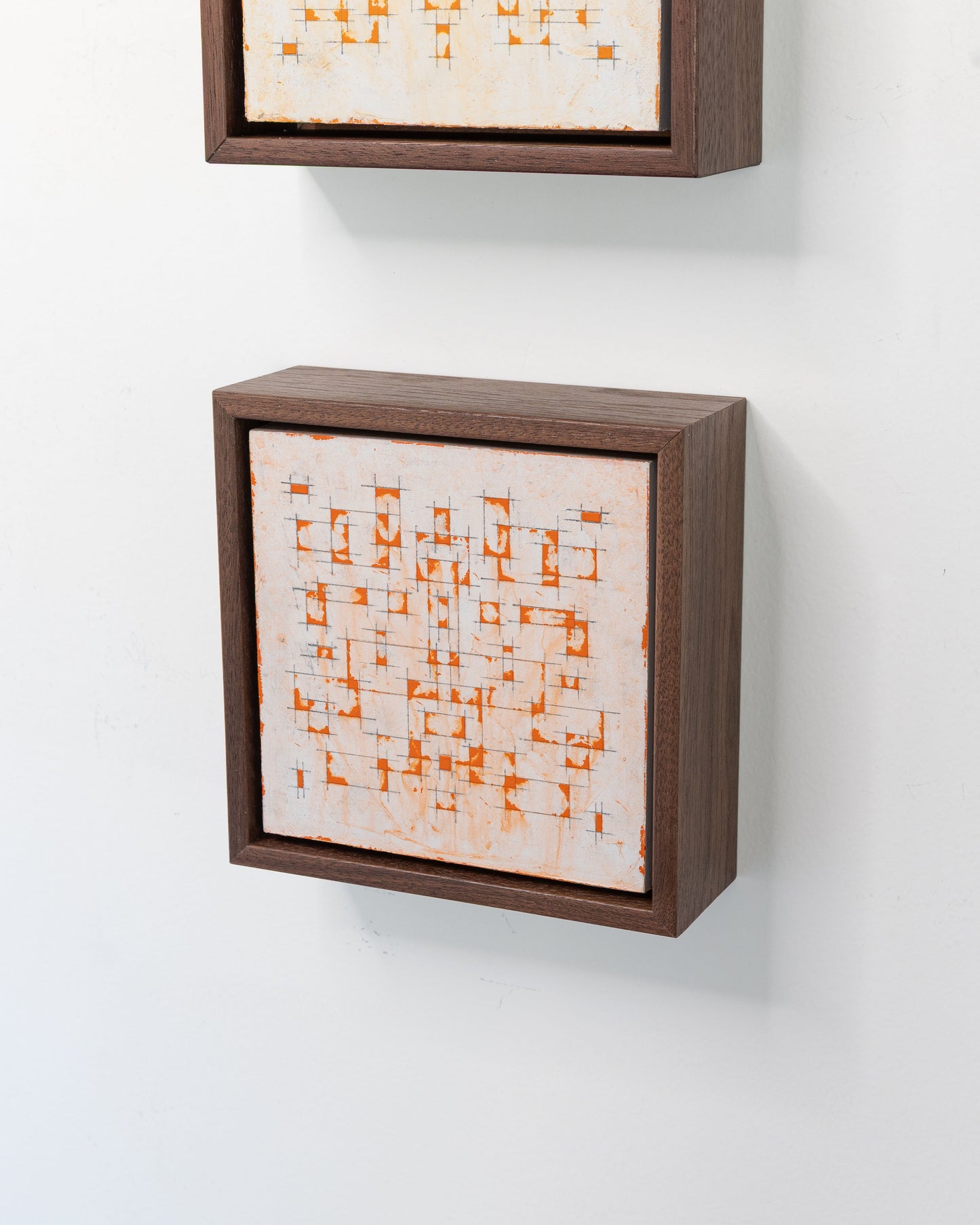 Moments 16, 17, 18 - Acrylic on Panel - 6 x 6 x 2 inches each - framed triptych