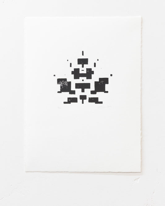 Fallen - Linoprint - 3 of 10 - 9 x 12 inches