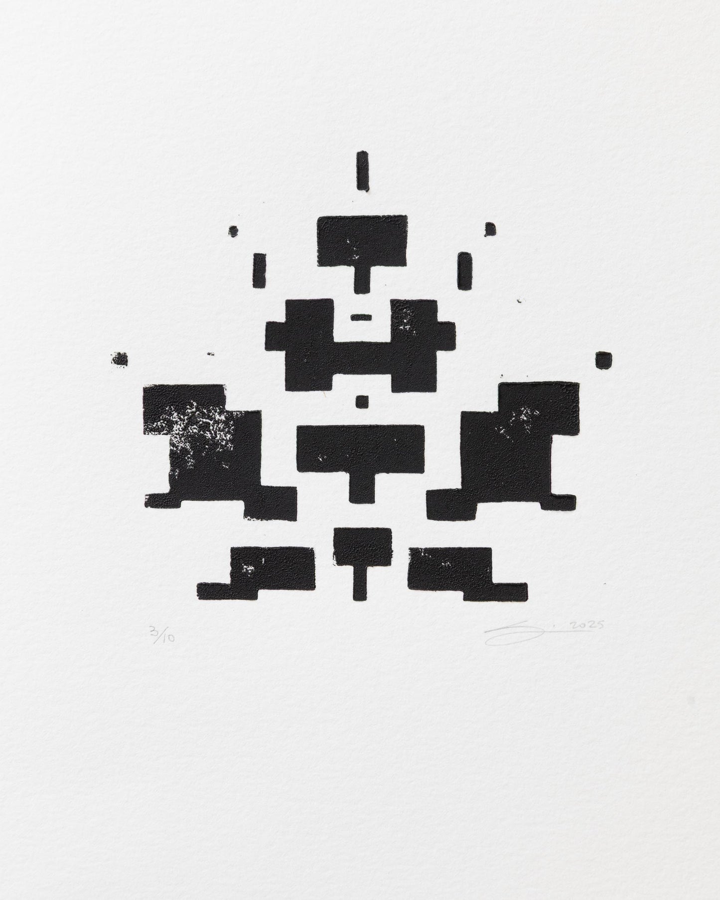 Fallen - Linoprint - 3 of 10 - 9 x 12 inches