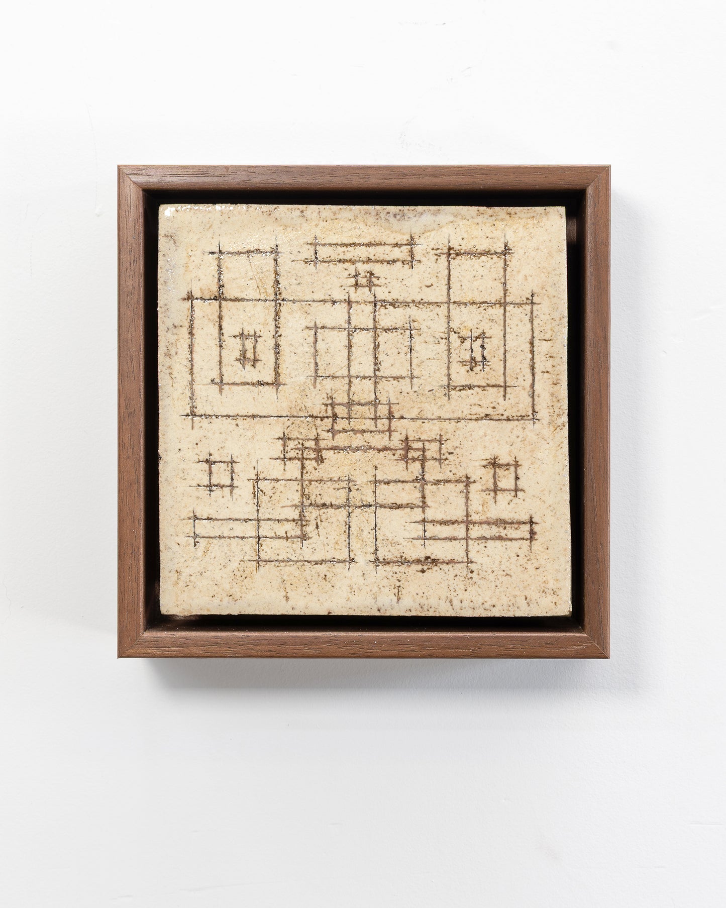 Survival 01 - Ceramic panel - 6 x 6 x 2 inches framed