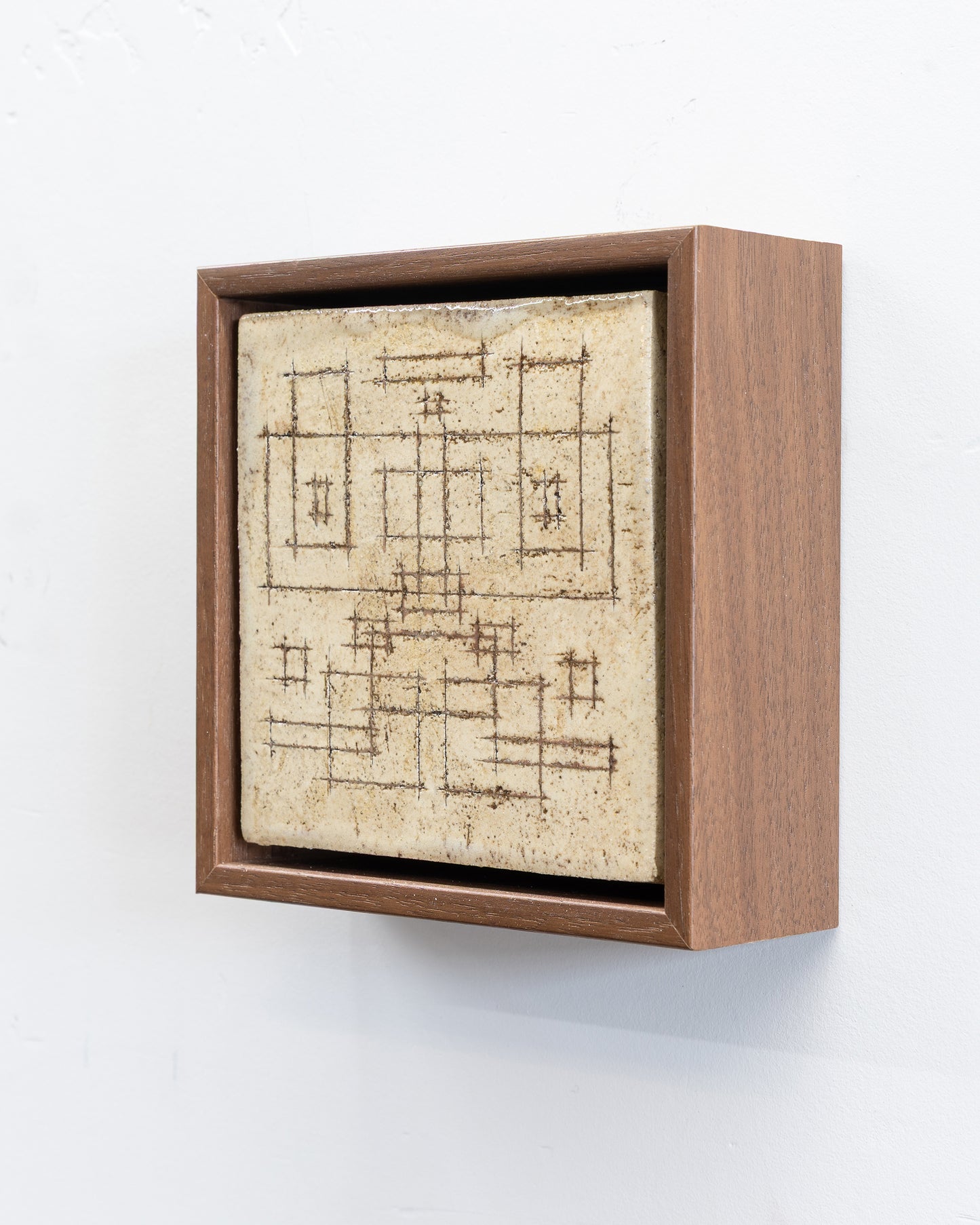 Survival 01 - Ceramic panel - 6 x 6 x 2 inches framed