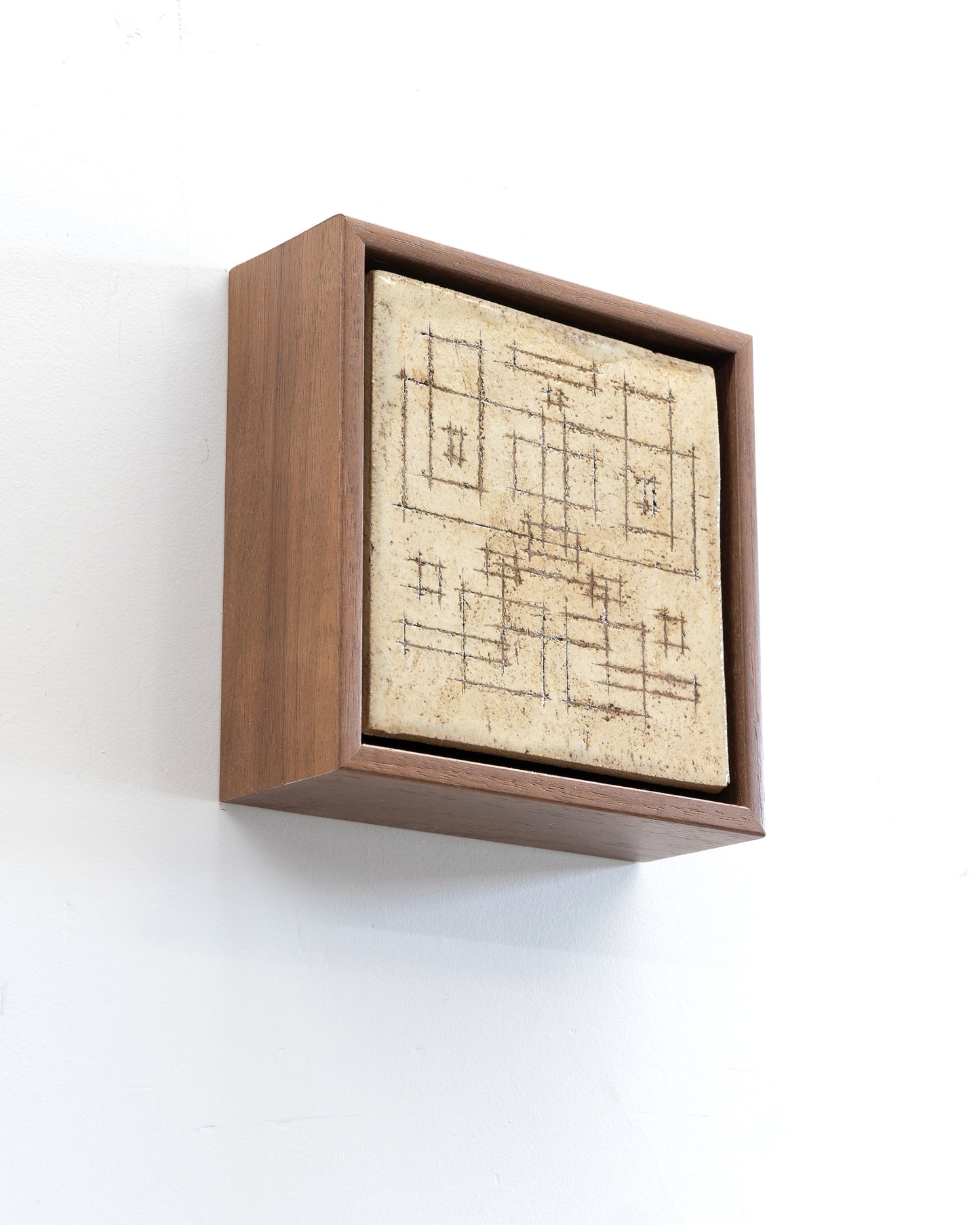 Survival 01 - Ceramic panel - 6 x 6 x 2 inches framed