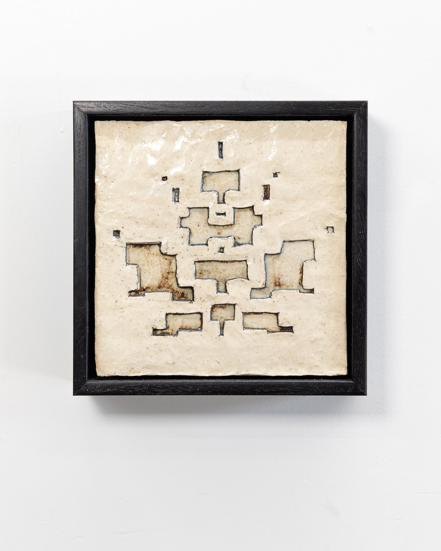 Survival 02 - Ceramic panel - 6 x 6 x 2 inches framed