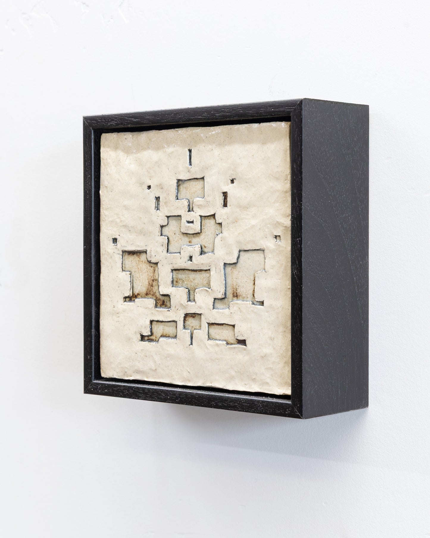 Survival 02 - Ceramic panel - 6 x 6 x 2 inches framed