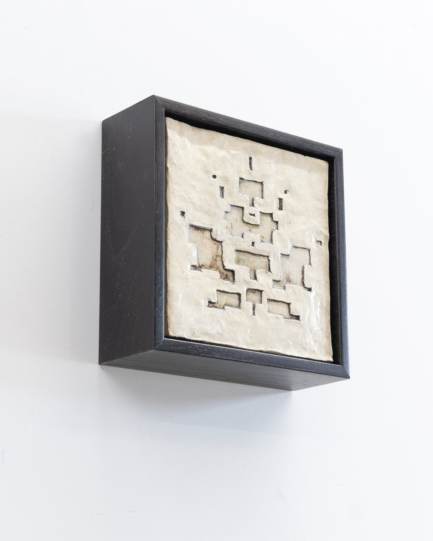 Survival 02 - Ceramic panel - 6 x 6 x 2 inches framed