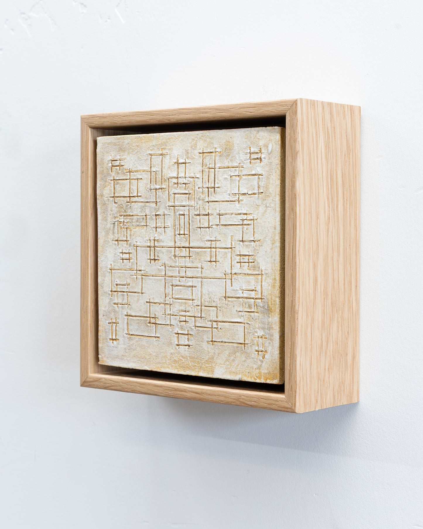 Survival 03 - Ceramic panel - 6 x 6 x 2 inches framed