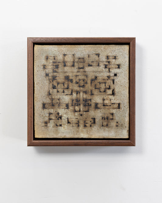 Survival 05 - Ceramic panel - 6 x 6 x 2 inches framed