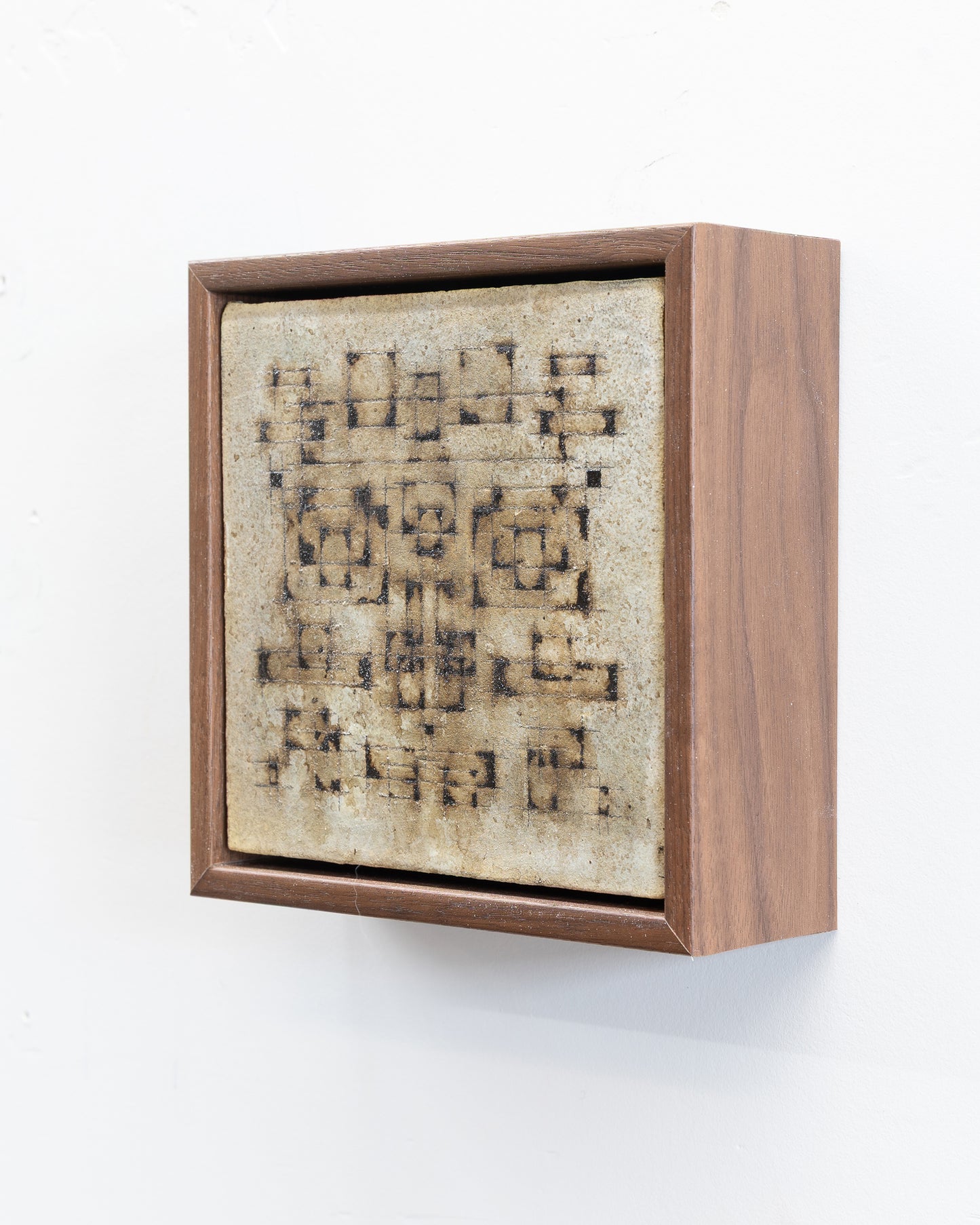 Survival 05 - Ceramic panel - 6 x 6 x 2 inches framed