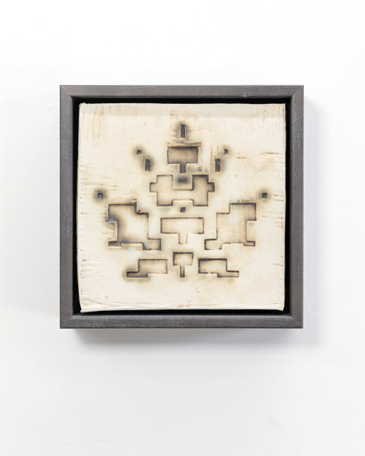 Survival 06 - Ceramic panel - 6 x 6 x 2 inches framed