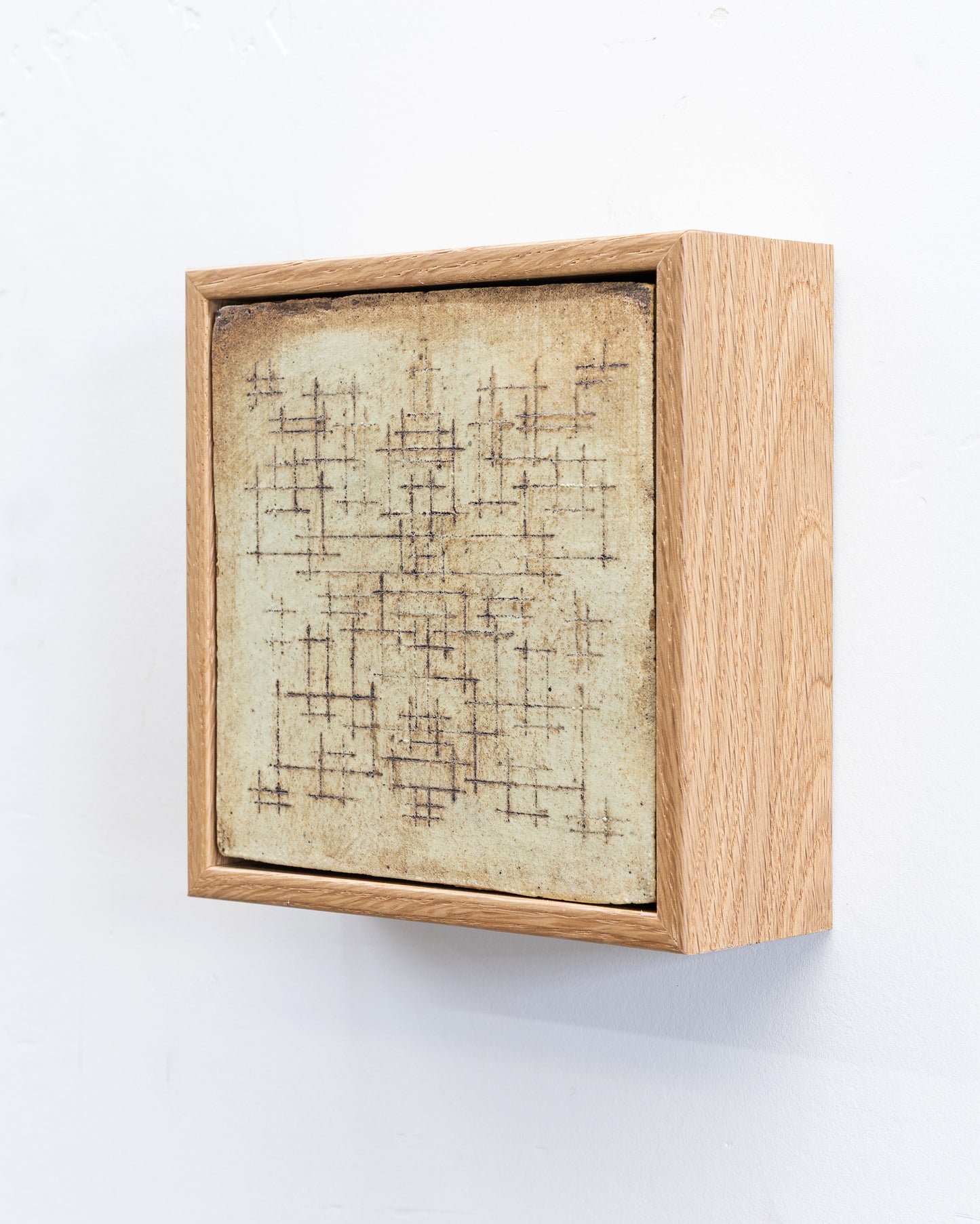 Survival 08 - Ceramic panel - 6 x 6 x 2 inches framed