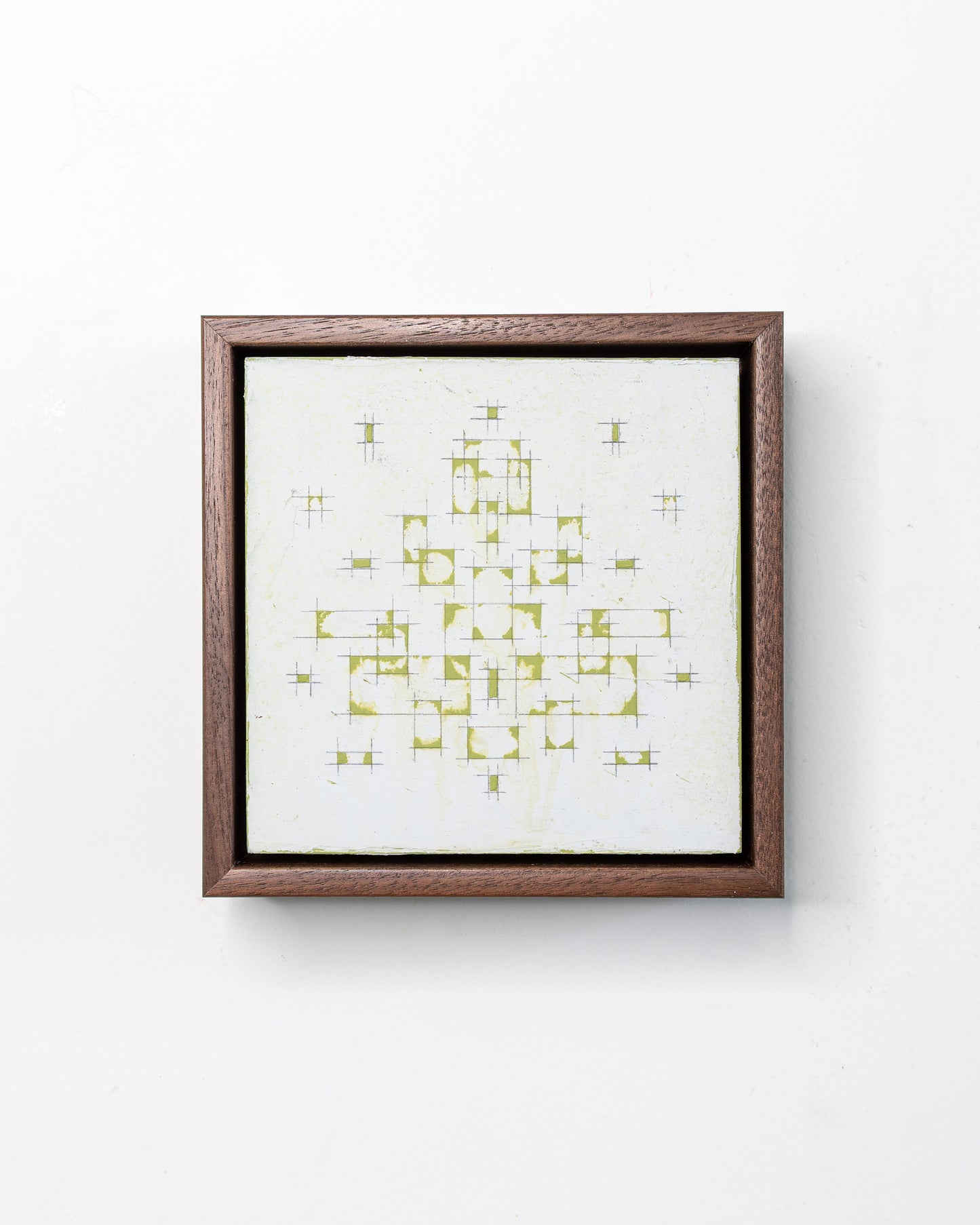 Fallen 05 - Acrylic on Panel - 5 x 5 x 1.5 inches / 6 x 6 x 2 inches framed