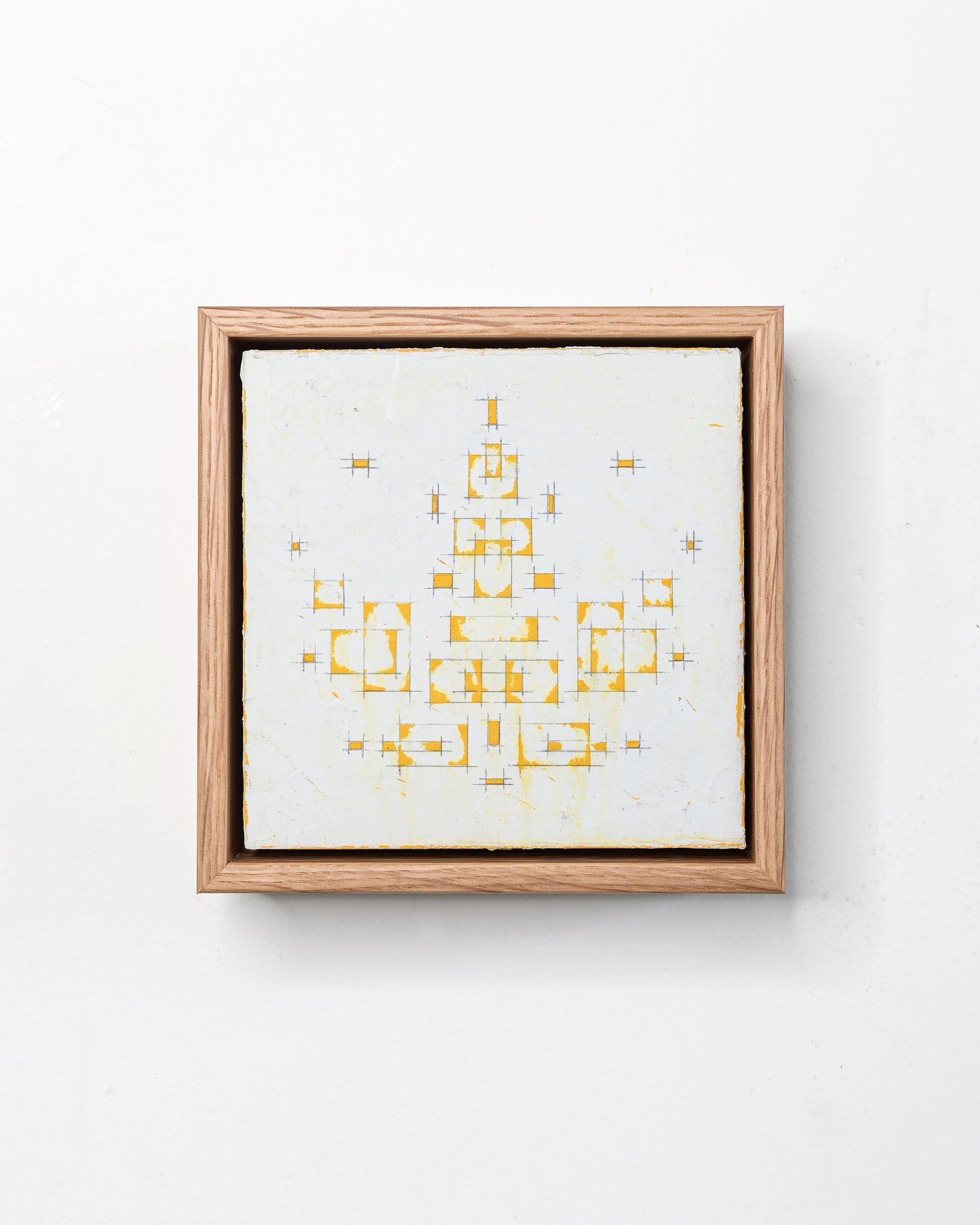 Fallen 06 - Acrylic on Panel - 5 x 5 x 1.5 inches / 6 x 6 x 2 inches framed