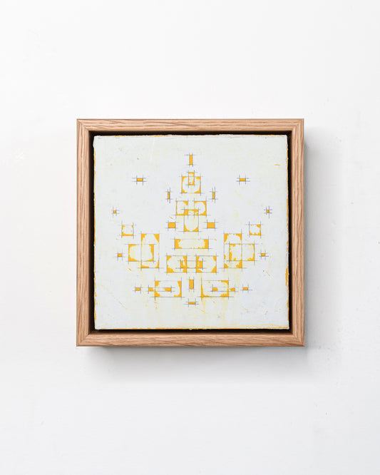 Fallen 06 - Acrylic on Panel - 5 x 5 x 1.5 inches / 6 x 6 x 2 inches framed