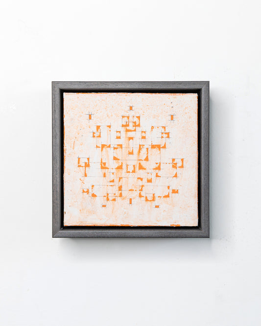 Fallen 03 - Acrylic on Panel - 5 x 5 x 1.5 inches / 6 x 6 x 2 inches framed