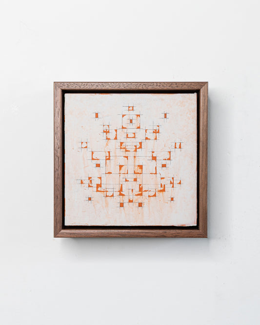 Fallen 07 - Acrylic on Panel - 5 x 5 x 1.5 inches / 6 x 6 x 2 inches framed