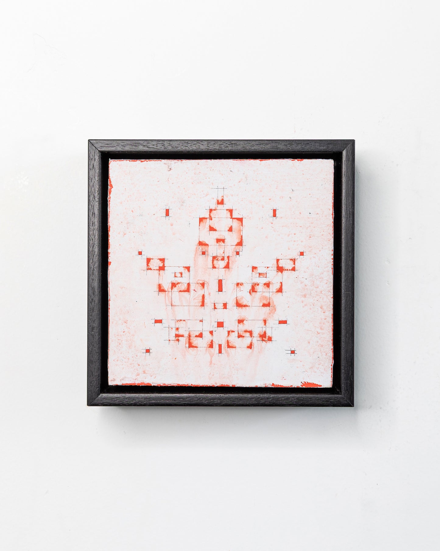 Fallen 04 - Acrylic on Panel - 5 x 5 x 1.5 inches / 6 x 6 x 2 inches framed