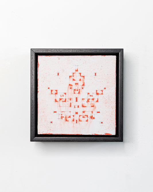 Fallen 04 - Acrylic on Panel - 5 x 5 x 1.5 inches / 6 x 6 x 2 inches framed