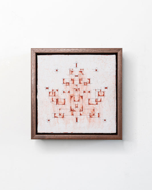 Fallen 08 - Acrylic on Panel - 5 x 5 x 1.5 inches / 6 x 6 x 2 inches framed