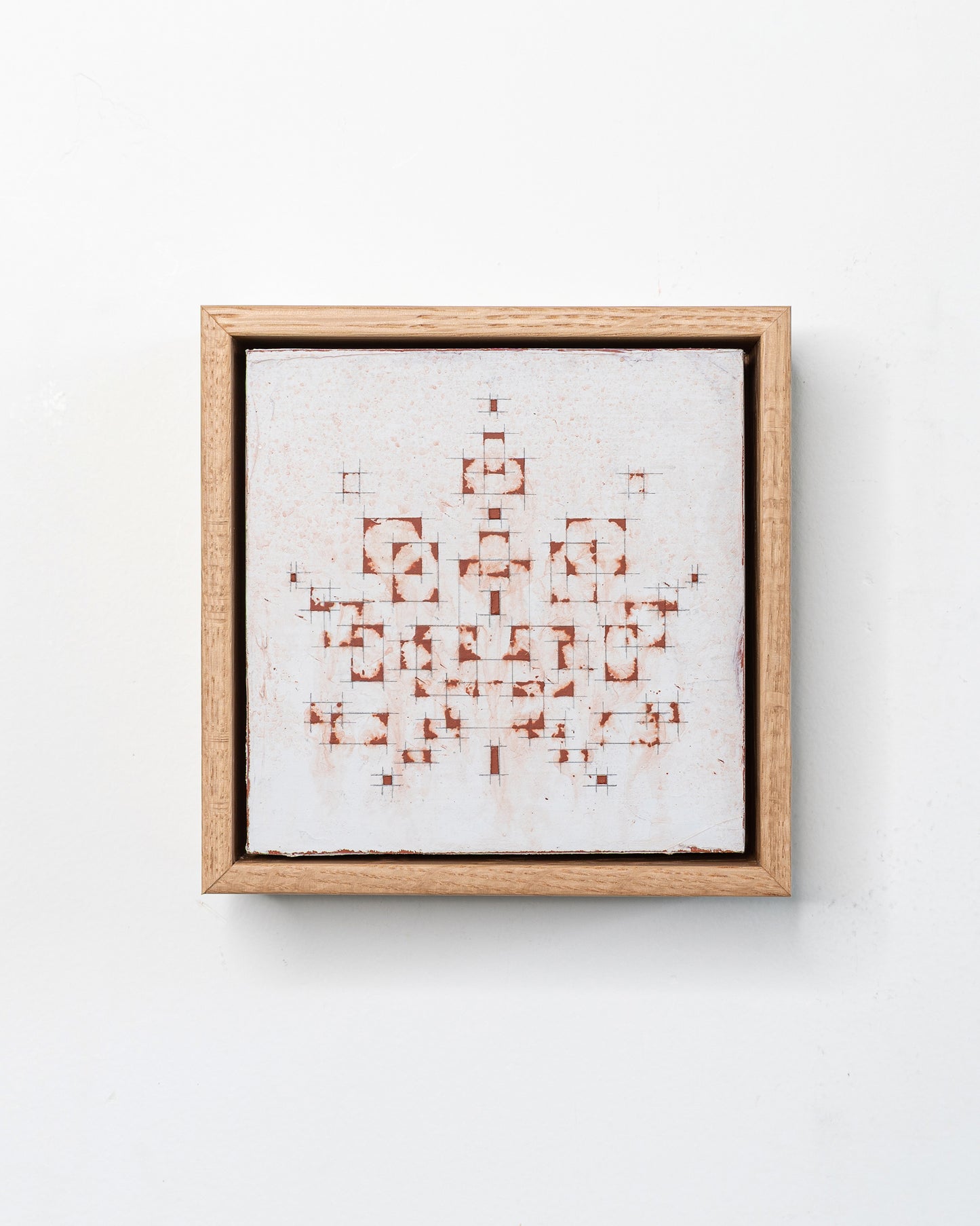 Fallen 09 - Acrylic on Panel - 5 x 5 x 1.5 inches / 6 x 6 x 2 inches framed