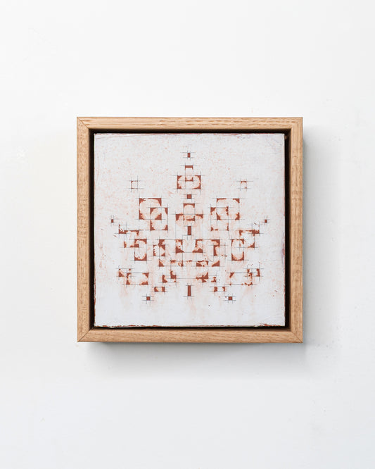 Fallen 09 - Acrylic on Panel - 5 x 5 x 1.5 inches / 6 x 6 x 2 inches framed