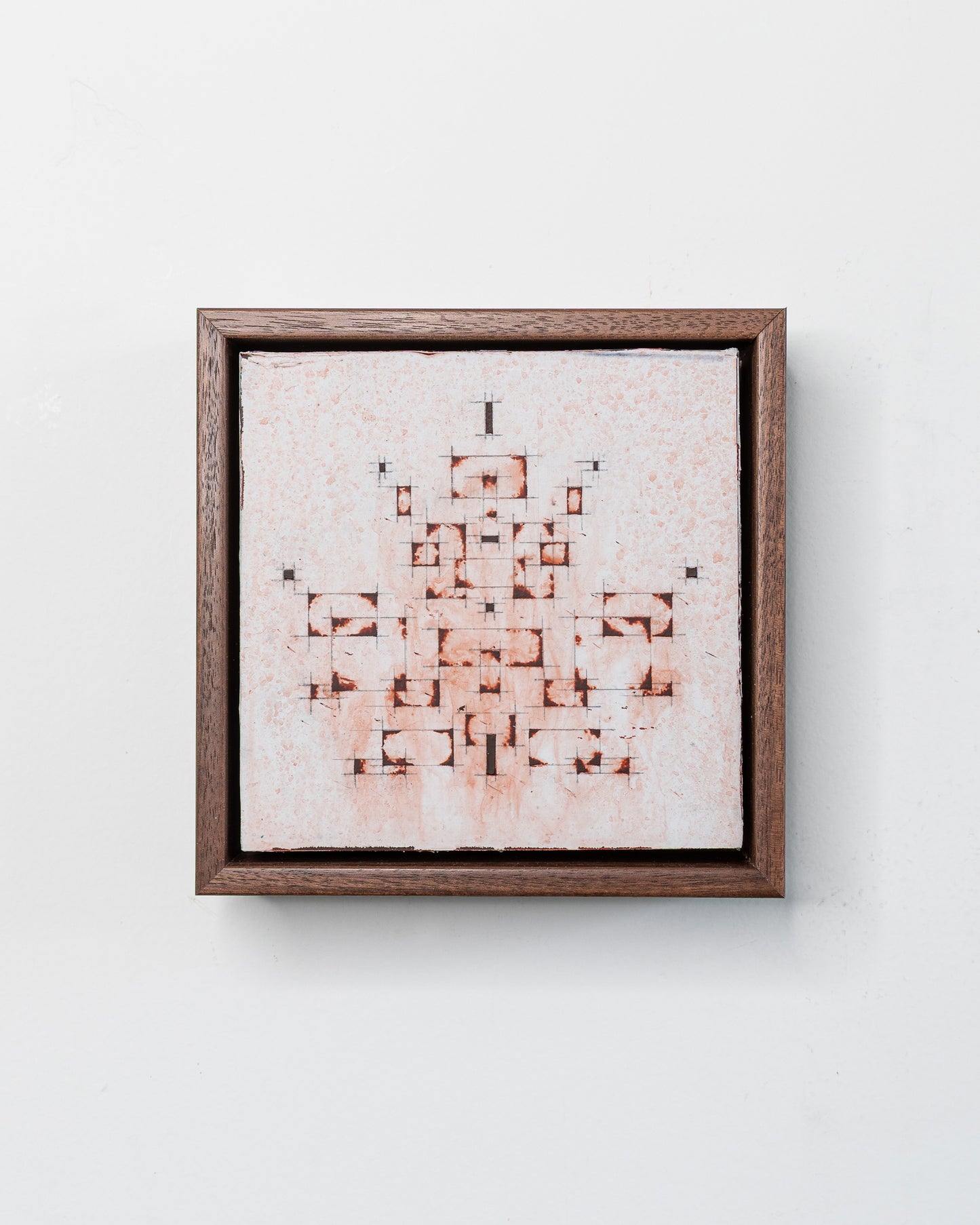 Fallen 10 - Acrylic on Panel - 5 x 5 x 1.5 inches / 6 x 6 x 2 inches framed