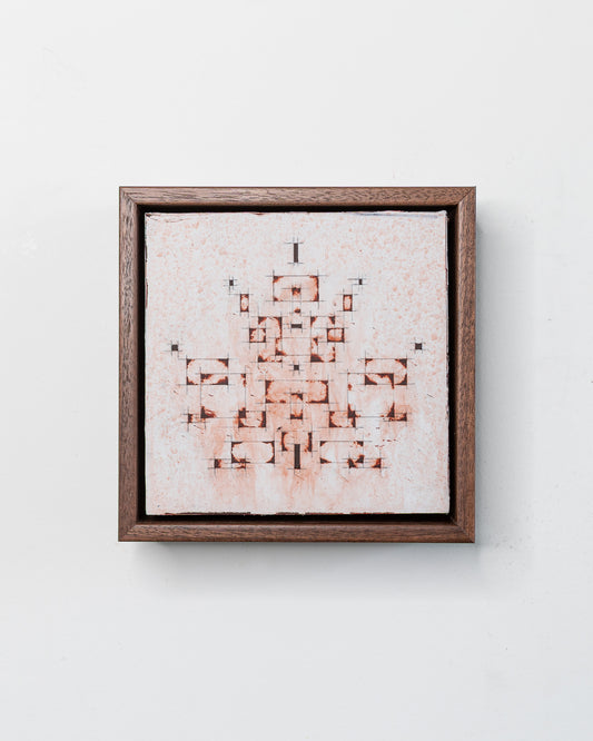 Fallen 10 - Acrylic on Panel - 5 x 5 x 1.5 inches / 6 x 6 x 2 inches framed