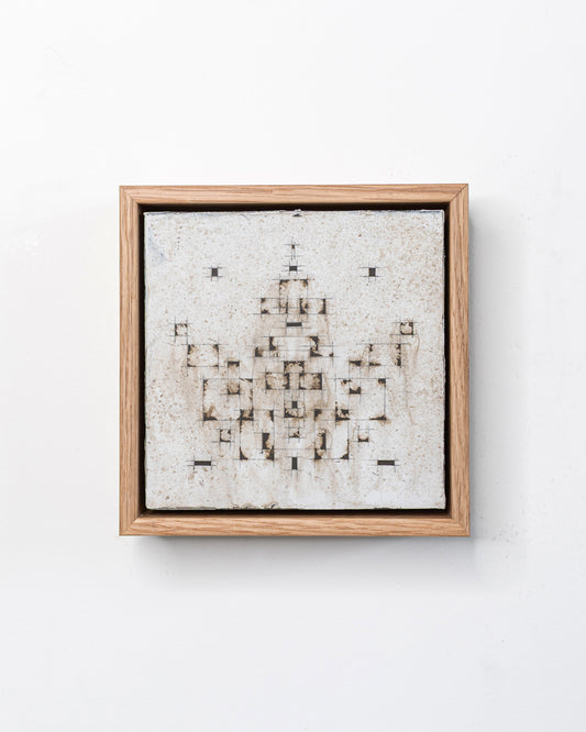 Fallen 12 - Acrylic on Panel - 5 x 5 x 1.5 inches / 6 x 6 x 2 inches framed