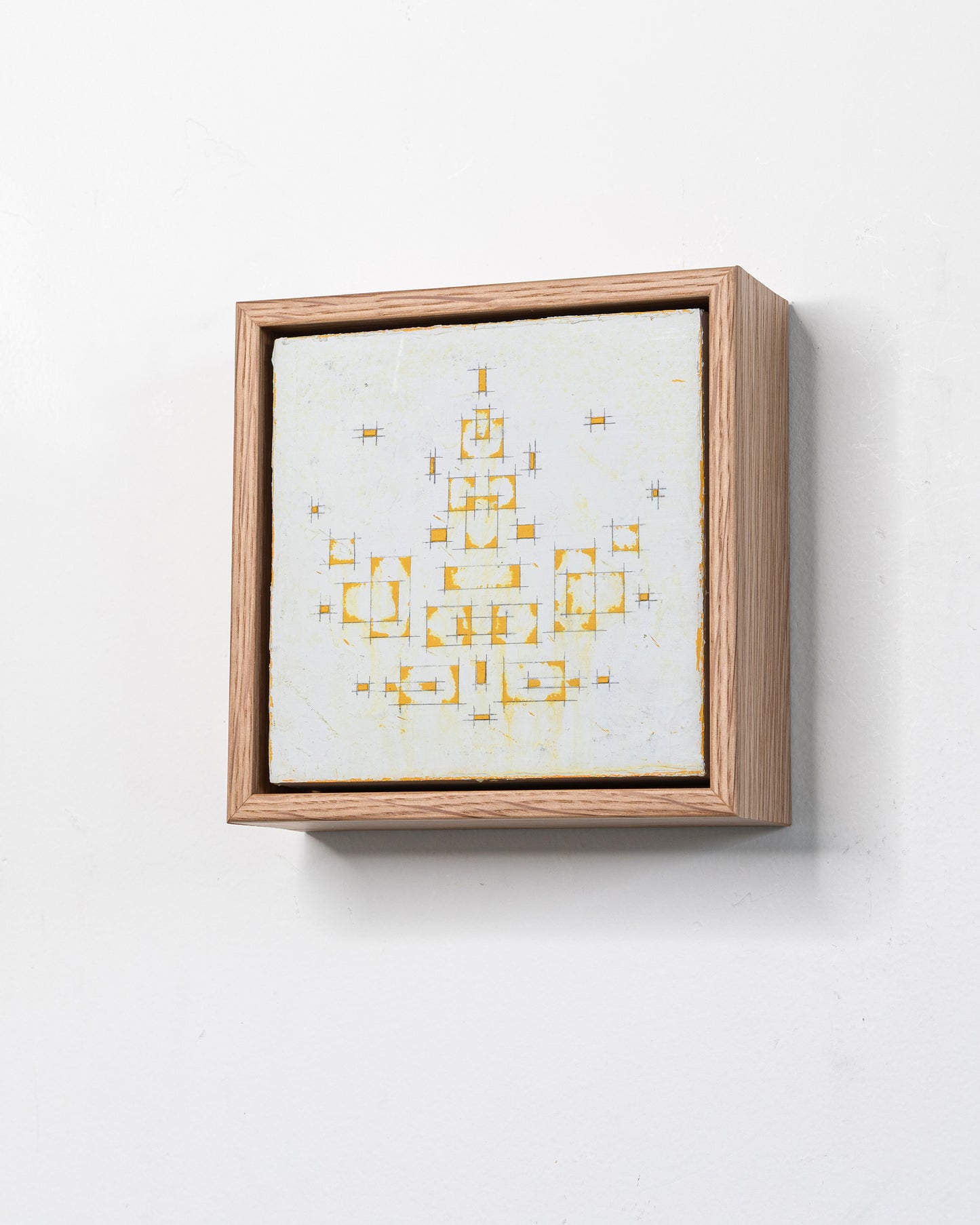 Fallen 06 - Acrylic on Panel - 5 x 5 x 1.5 inches / 6 x 6 x 2 inches framed