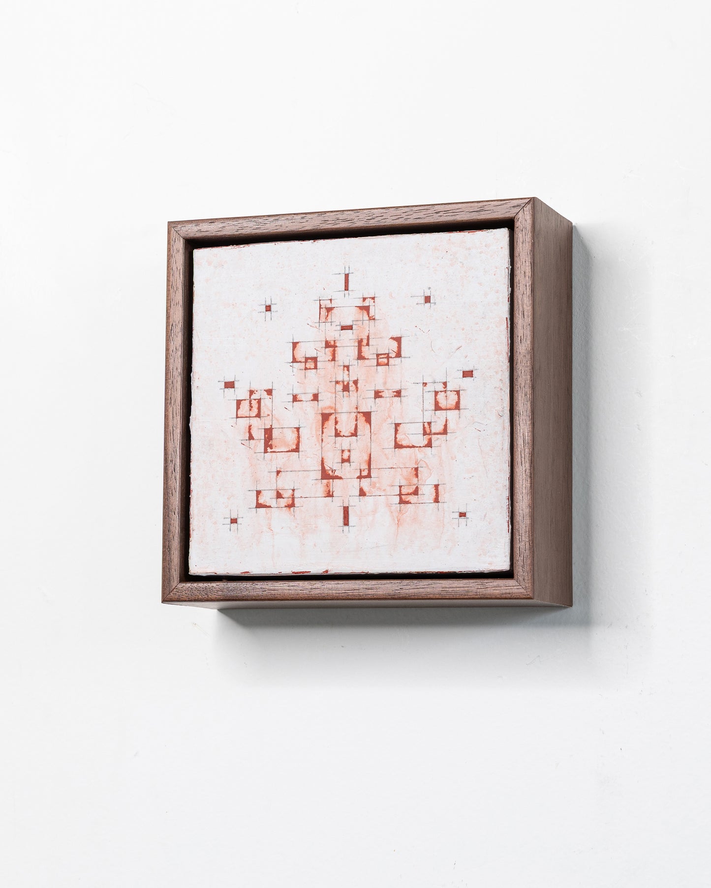 Fallen 08 - Acrylic on Panel - 5 x 5 x 1.5 inches / 6 x 6 x 2 inches framed