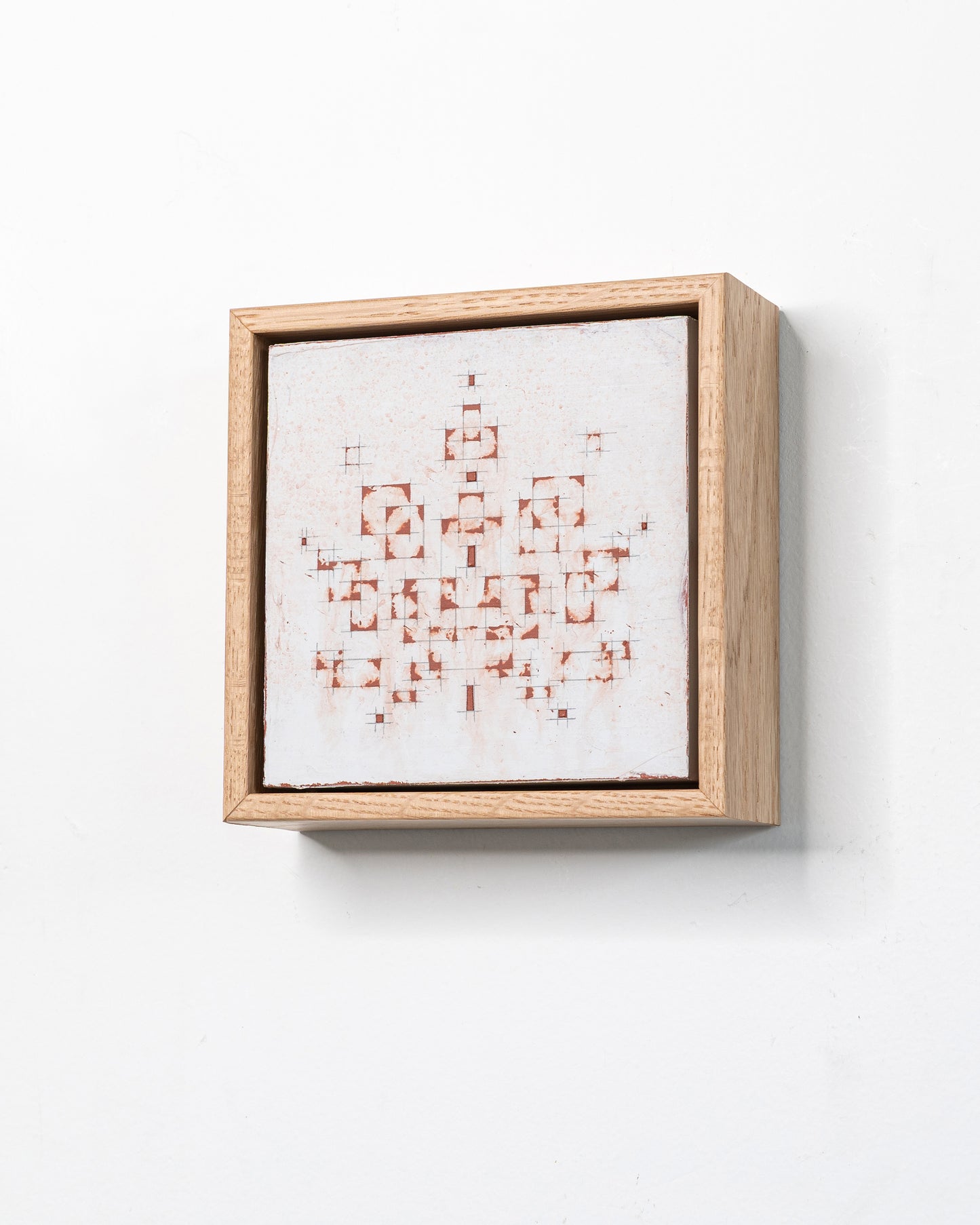 Fallen 09 - Acrylic on Panel - 5 x 5 x 1.5 inches / 6 x 6 x 2 inches framed