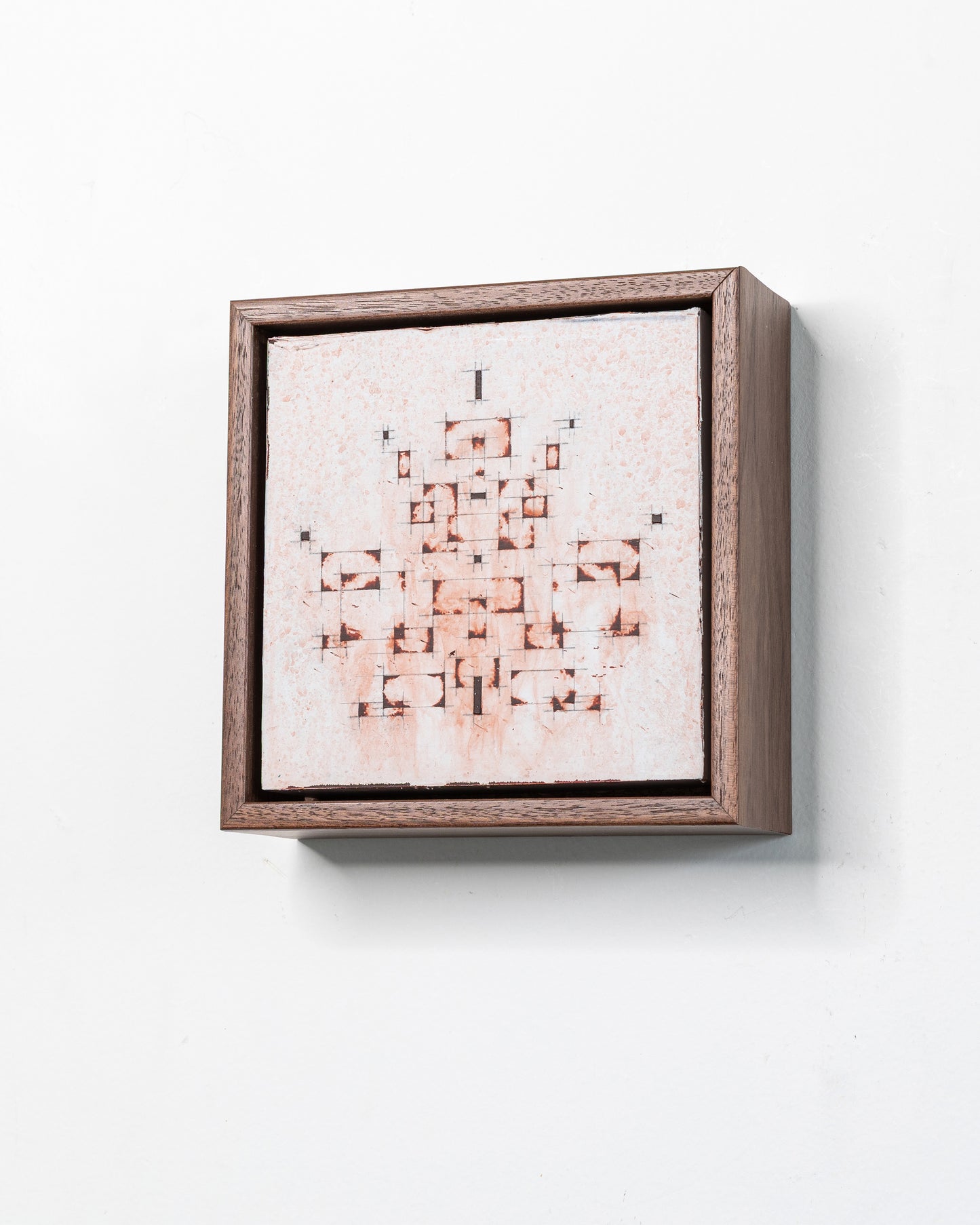 Fallen 10 - Acrylic on Panel - 5 x 5 x 1.5 inches / 6 x 6 x 2 inches framed