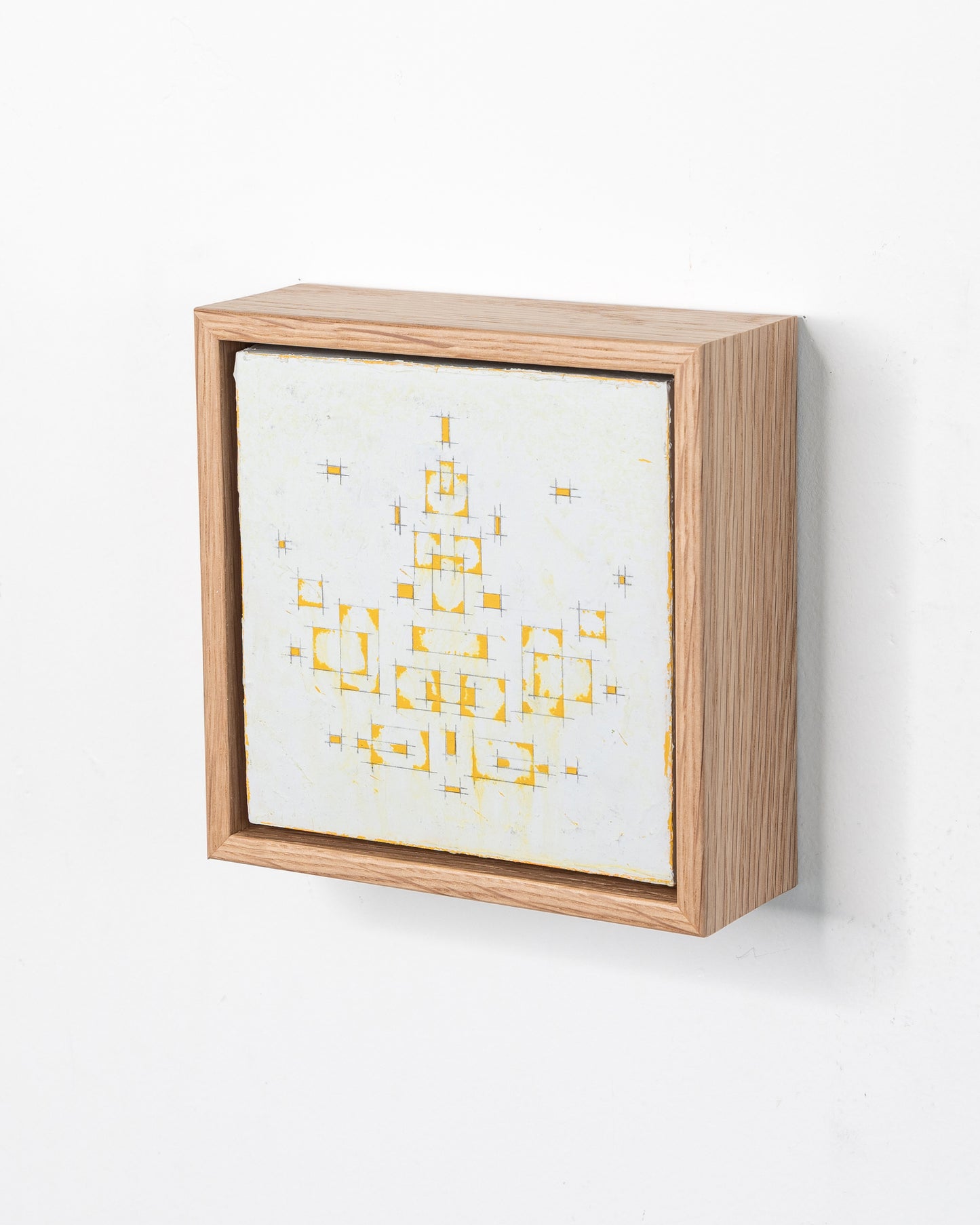 Fallen 06 - Acrylic on Panel - 5 x 5 x 1.5 inches / 6 x 6 x 2 inches framed