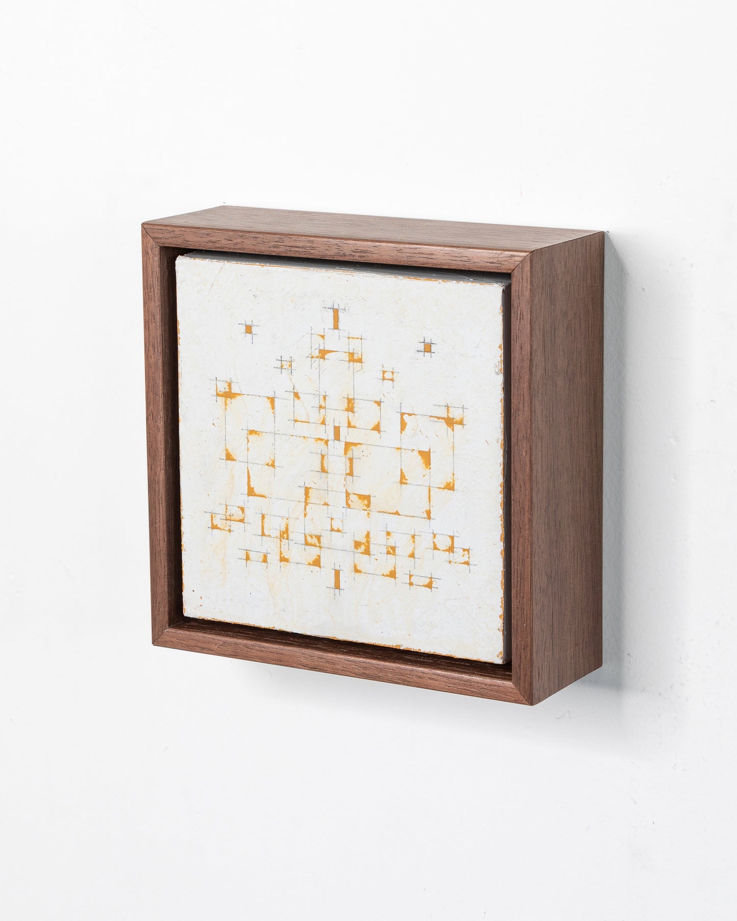 Fallen 01 - Acrylic on Panel - 5 x 5 x 1.5 inches / 6 x 6 x 2 inches framed