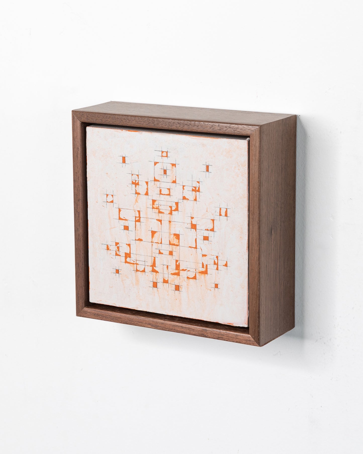 Fallen 07 - Acrylic on Panel - 5 x 5 x 1.5 inches / 6 x 6 x 2 inches framed