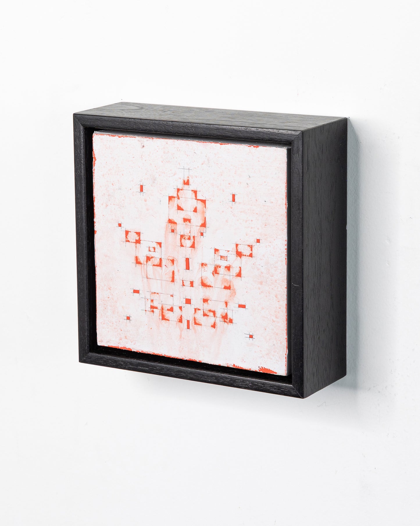 Fallen 04 - Acrylic on Panel - 5 x 5 x 1.5 inches / 6 x 6 x 2 inches framed