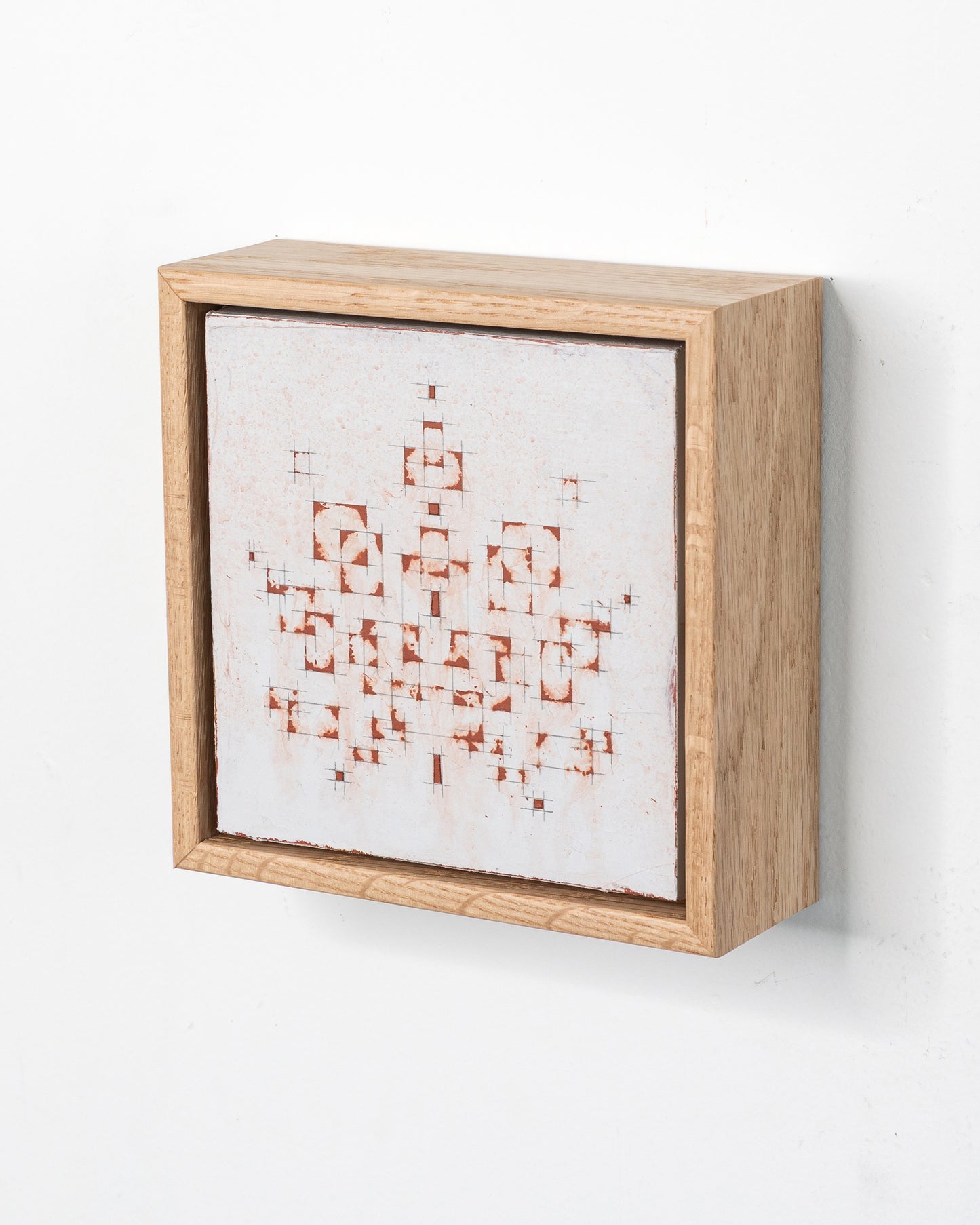 Fallen 09 - Acrylic on Panel - 5 x 5 x 1.5 inches / 6 x 6 x 2 inches framed