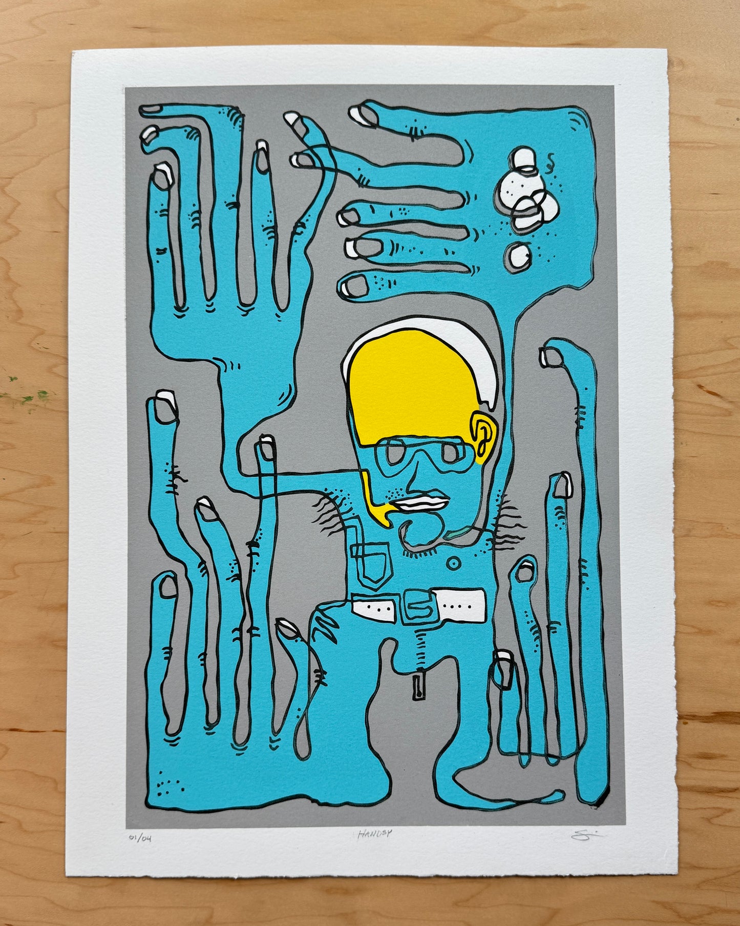Handsy - Limited Edition of 4 Screenprints - 9 x 13 inches (image)